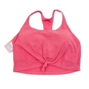 JoyLab Womens Size XS Ribbed Tie-Front Racerback Bra Pink Athletic Top